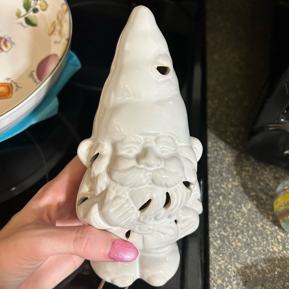 Ceramic white gnome